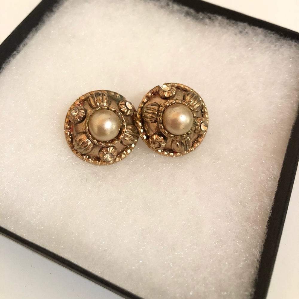 Gold Metal Clip-on Earrings